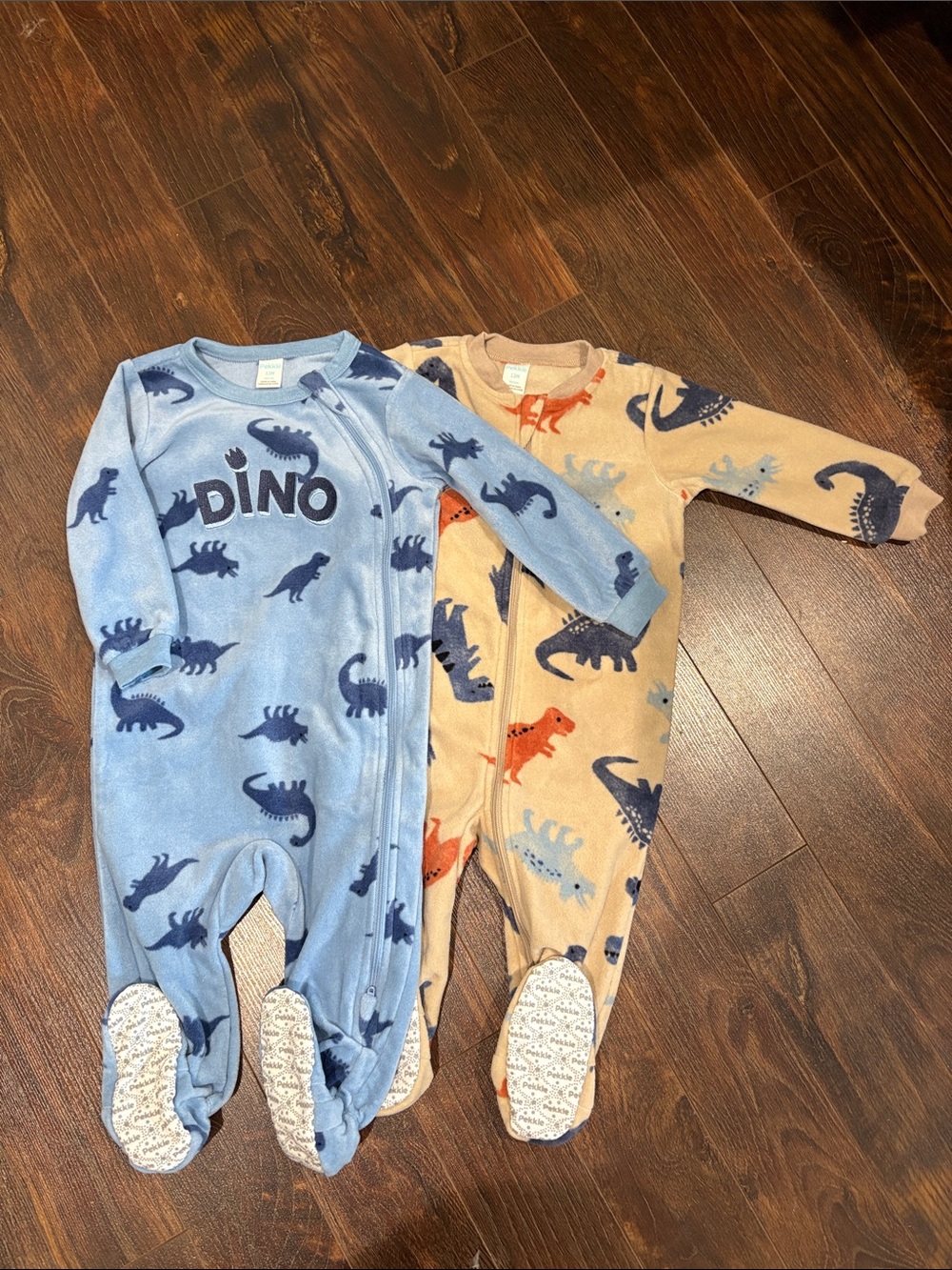 Pekkle Cozy Fleeze Dino Onsie- 2 pack